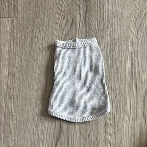 Gray Ribbed dog  tank XXS
